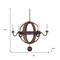 Homeroots Brown Sphere Wood Dimmable Chandelier 635746 - alternate 2