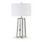 Homeroots 24" Nickel Metal Table Lamp With White Drum Shade 524506 - alternate 1