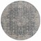 Homeroots 8' Charcoal And Silver Round Abstract Washable Indoor Outdoor Area Rug 616606 - alternate 2