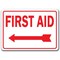 Signmission Safety Sign, 14 in Height, Plastic, 10 in Length, First Aid Left MISC-First Aid Left - alternate 3