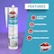 Krakenbond Kraken Bond Hyper Kitchen & Bath Neutral Cure Silicone Sealant, Waterproof, Clear, 10.1 oz, 1 Pack KR918NSCLRNSS - alternate 2