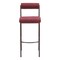 Homeroots Set of Two 30" Red and Bronze Shearling and Steel Low Back Bar Height Bar Chairs 555720 - alternate 5