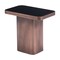 Homeroots 18" Black And Bronze Glass And Steel Pedestal End Table 556533 - alternate 1