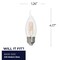 Bulbrite LED Filament, 5 Watt Dimmable CA10 Light Bulb, Clear Glass Finish, E26 Base, 2700K 500 Lumens, 4PK 862082 - alternate 3
