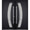 Vdomdoors Steel Double Doors Deux 6500 Black Stainless Inserts Single Modern Painted DEUX6500DEXD-BLK-RH-W72 x H80 - alternate 1