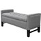 Homeroots 50" Light Gray and Black Upholstered Linen Bench with Flip top 530675 - alternate 2
