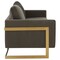Leisuremod Lincoln Upholstered Velvet Sofa with Gold Frame, Dark Grey LA83DGR - alternate 2