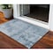 Homeroots 3' X 5' Denim Blue And Silver Abstract Washable Indoor Outdoor Area Rug 602695 - alternate 1