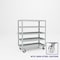 Pucel Five Shelf Expanded Metal Stock Cart, 24 in W x 48 in D x 56 in H, Gray X-2448-S - alternate 1