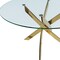 Homeroots 54" Clear and Gold Glass and Metal Cross Leg Base Round Top Dining Table 555138 - alternate 2