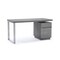 Homeroots 59" Elm Grey Manufactured Wood Rectangular Writing Desk With Two Drawers 482423 - alternate 1