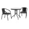 Flash Furniture Round Glass Table w/2 Blk Rattan Chrs, Rnd, 28", Aluminum, Glass, Metal, Plastic, Rattan, Clear TLH-087RD-037BK2-GG - alternate 1
