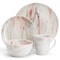 Elama Fine Marble 16 Piece Porcelain Dinnerware Set in Red and Gray EL-FINEMARBLE-RG - alternate 2