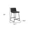 Homeroots Set of Two 26" Black Faux Leather and Steel Counter Height Bar Chairs, 2PK 555731 - alternate 2