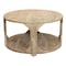 Homeroots 34" Natural Solid Wood Round Distressed Floor Shelf Coffee Table With Shelf 605492 - alternate 4