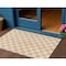 Homeroots 3' X 5' Peach And Ivory Polka Dot Washable Indoor Outdoor Area Rug 614929 - alternate 1