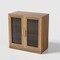 Homeroots 31" Natural And Clear Glass Door Accent Cabinet With Three Shelves 564864 - alternate 3