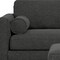 Homeroots 89" Gray Fabric Sofa With Ottoman With Brown Legs 641058 - alternate 4