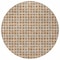 Homeroots 8' Orange Beige And Copper Round Geometric Washable Indoor Outdoor Area Rug 583314 - alternate 4