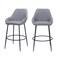 Homeroots Set of Two 30" Gray And Black Fabric And Steel Bar Height Bar Chairs 555716 - alternate 4