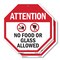 Signmission Attention No Food or Glass Allowed, 10 inch X 10 inch, Aluminum Metal Signs, 2PK OC-A-2PACK-10-19 - alternate 1