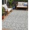 Homeroots 5' X 8' Gray And Ivory Damask Washable Indoor Outdoor Area Rug 595152 - alternate 1