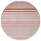 Homeroots 8' Pink Blush And Burgundy Round Striped Washable Indoor Outdoor Area Rug 614823 - alternate 3