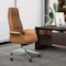 Leisuremod Summit High-Back Office Chair in Faux Leather & Aluminum Frame with Swivel & Tilt, Acorn Brown SOT21LBRL - alternate 5