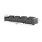 Homeroots 179" Dark Gray Top Grain Leather Reclining Metal USB Sofa 720320 - alternate 2