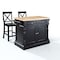 Crosley Oxford Kitchen Island W/X-Back Stools KF300063BK - alternate 1