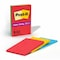 Post-It Pads in Playful Primary Collection Colors, Note Ruled, 4" x 6", 90 Sheets/Pad, PK3 6603SSAN - alternate 1
