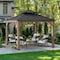 Sunjoy 11 x 11ft Outdoor Wooden Gazebo Patio Steel Hardtop Gazebo, Brown A1020073A0 - alternate 4