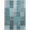 Homeroots 9' X 12' Teal Blue Aqua And Gray Striped Washable Indoor Outdoor Area Rug 581717 - alternate 3