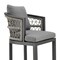 Armen Living Zella Outdoor Patio Bar Stool in Aluminum with Light Gray Rope and Earl Gray Cushions LCZEBAGRY30 - alternate 2