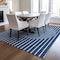 Homeroots 5' X 8' Navy Blue And Gray Striped Washable Indoor Outdoor Area Rug 597182 - alternate 4