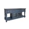 Homeroots 70" Blue Mango Solid Wood Open shelving Distressed TV Stand 528739 - alternate 1