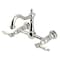 Kingston Brass Two-Handle Wall Mount Bridge Kitchen Faucet, Polished Nickel KS1266BPL - alternate 1