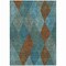 Homeroots 10' X 14' Teal Blue Aqua And Brown Argyle Washable Indoor Outdoor Area Rug 613740 - alternate 2