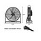 Edendirect 20 in. 4 fan speeds Floor Fan in Black with adjustable tilt ZRFQT-50A-BK - alternate 2