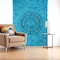 Homeroots 80" X 56" Turquoise And Black Mandala Cotton Hanging Tapestry 397210 - alternate 2