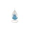 Homeroots 40" Blue and Steel stand finished Metal Outdoor Swing Chair with Blue Cushion 372211 - alternate 4