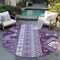 Homeroots 8' Purple Lavender And Ivory Round Aztec Washable Indoor Outdoor Area Rug 598498 - alternate 4