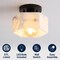 Jonathan Y Tessa 8" 1-Light Modern Contemporary Alabaster/Iron Hexagonal LED Semi Flush Mount, White Marbling/Bl JYL1204B - alternate 4