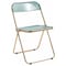 Leisuremod Lawrence Acrylic Folding Chair with Gold Metal Frame, Jade Green LFG19G - alternate 1