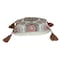 Homeroots 18" Red and White Floral Cotton Throw Pillow With Embroidery, Tassels 529193 - alternate 3