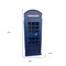 Homeroots Vintage Blue Wooden Phone Booth Bar Cabinet 388259 - alternate 4