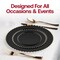 Smarty Had A Party 10" Black with Gold Pearl String Round Disposable Plastic Dinner Plates, 120PK 8870-BG-CASE - alternate 5