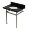 Kingston Brass 30" Black Granite Console Sink with Brass Legs, 8-Inch, 3-Hole, Black Granite/Brushed Nickel KVPK3030KB8 - alternate 1