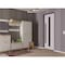 Vdomdoors Front Exterior Prehung Steel Door Ronex1055 Teak 96 Transom Window Sidelite Entry Metal Modern RONEX1055EXD-OAK-W36xH96+16-RH-I - alternate 6