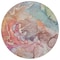 Homeroots 8' Round Blue Round Abstract Washable Non Skid Indoor Outdoor Area Rug 559173 - alternate 3